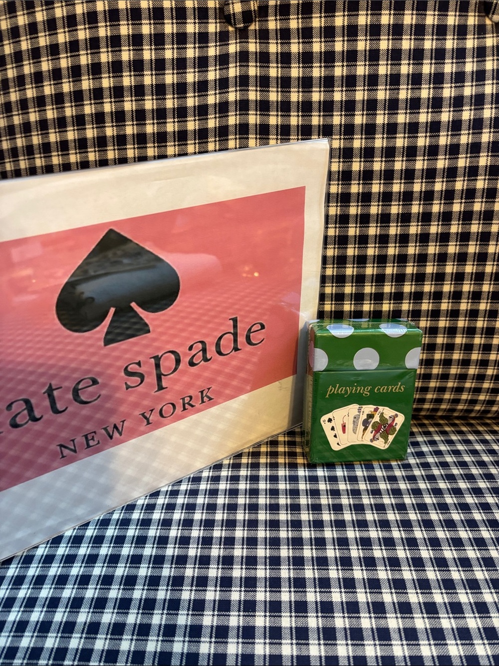 kate spade Green and White Polka Dot waterproof Playing Cards